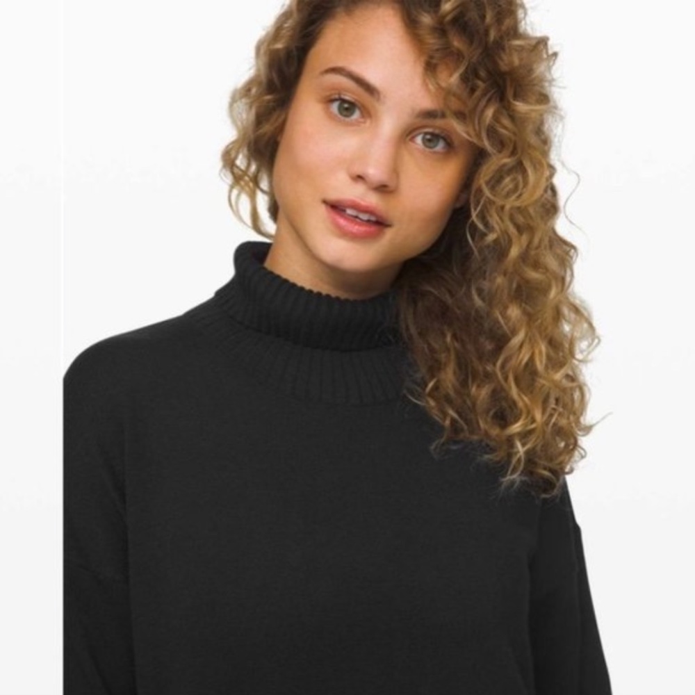 NEW Lululemon Softer Still Knit Sweater Dress Black Cashmere Blend XL Pocket - Picture 12 of 15